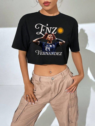 Remera pupera oversized Argentina: Enzo fernandez topo gigio