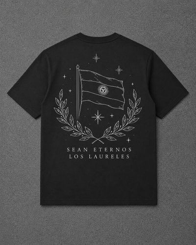 Remera Oversized Argentina: Sean eternos los laureles (negro)