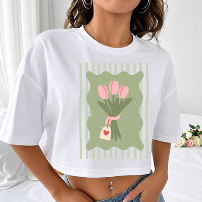 Remera pupera oversized Tulipanes