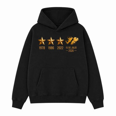 Buzo Argentina: 3 estrellas + Malvinas dorado