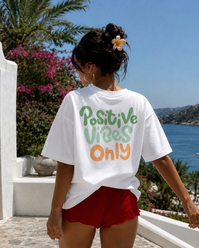 Remera Oversized Positive Vibes only