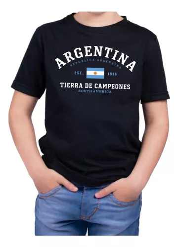 Remera niños/nena Argentina: tierra de campeones