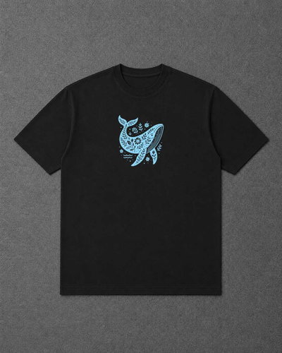 Remera Oversized Ballena azul