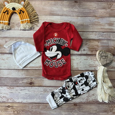 Set trío mickey rojo 1 al 3 manga larga💕