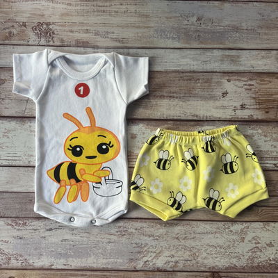 Set duo abejita body + short 1 al 3💟