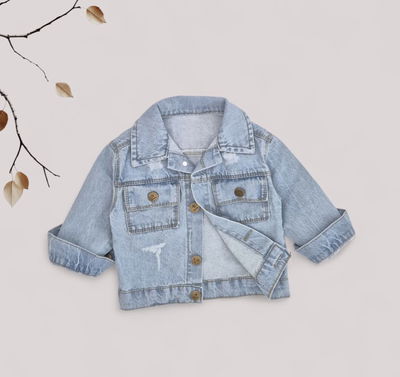 Campera jeans unisex rotura 2 al 5 💜