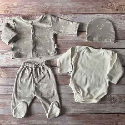 Ajuar 4 piezas elefantito verde