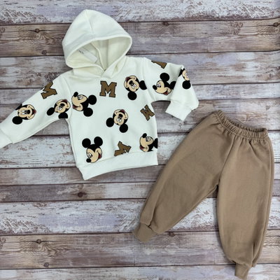 Conjunto Mickey caritas beige💜