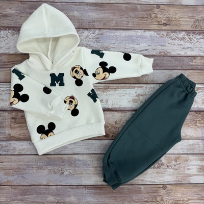 Conjunto capucha Mickey caritas verde