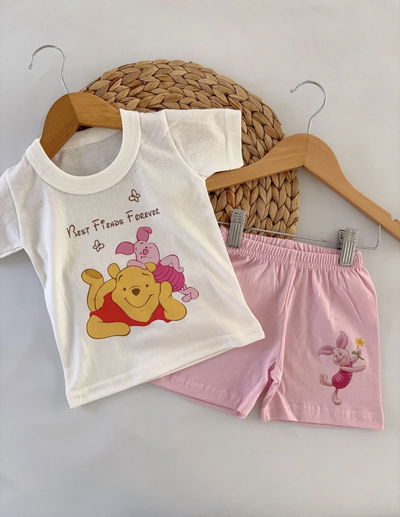 Conjunto pooh friends rosa 