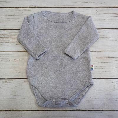 Body manga larga jersey gris melange