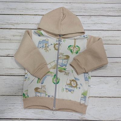 Campera beige frizada estampada 9-12 M