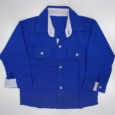 Camisa azul manga larga 12-18 M