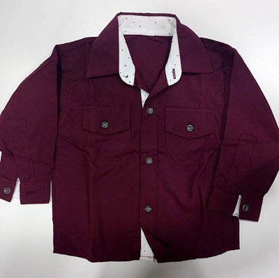 Camisa bordó manga larga 12-18 M