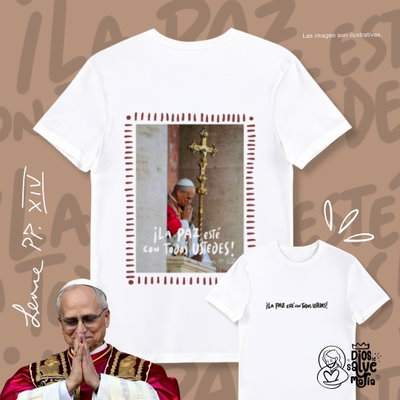 Remera "La paz este con todos ustedes" Papa León XIV 