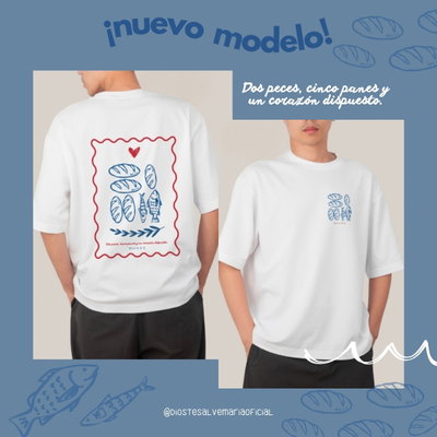 Remera 2 peces, 5 panes y un corazón disponible.