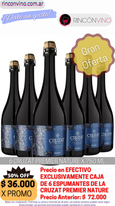 Caja Cruzat Premier Nature x 6 espumantes 