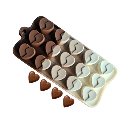 Molde Silicona corazón bombon