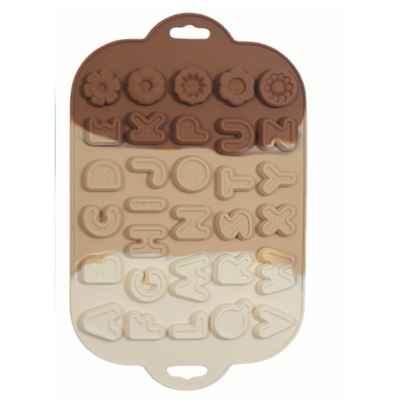 Molde de silicona de abecedario Marrón