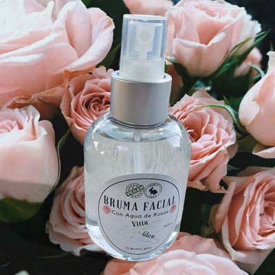 BRUMA FACIAL CON AGUA DE ROSAS