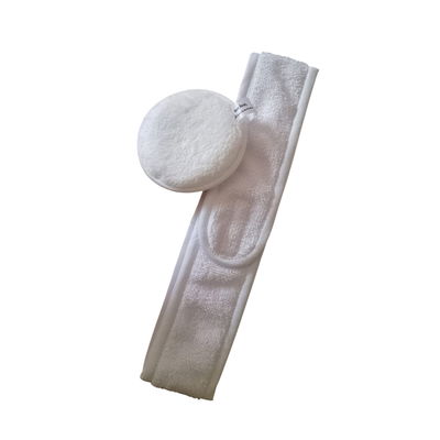 Set skincare vincha + pad reutilizable 