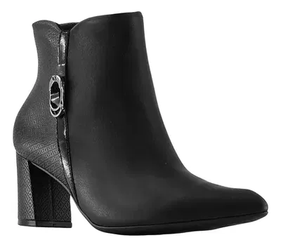 Bota Piccadilly Oficial Taco 7cm Mujer Hebilla Punta
