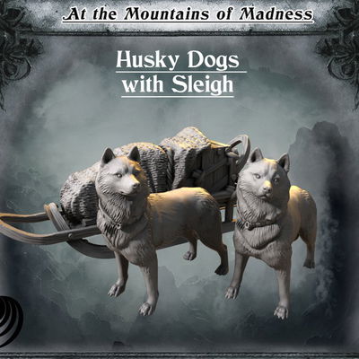 Husky Dogs with Sleigh - At the Mountain of Madness