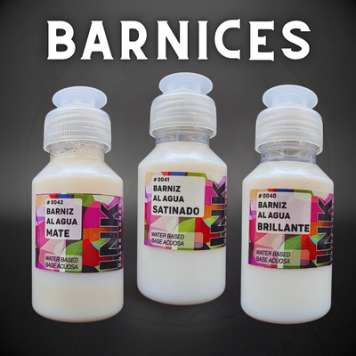 Barnices Acrílicos Ink Color – Mate, Satinado y Brillante