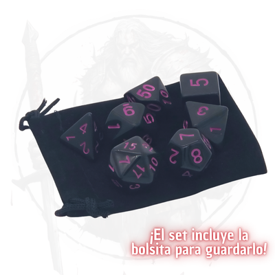 Plain Black (Purple) - Set de Dados Poliédricos