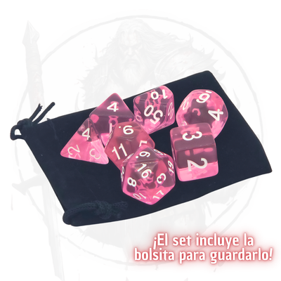 Translucent Pink - Set de Dados Poliédricos
