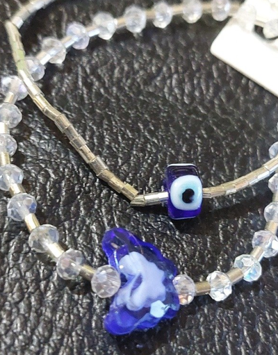 Pulsera doble ojo azul 