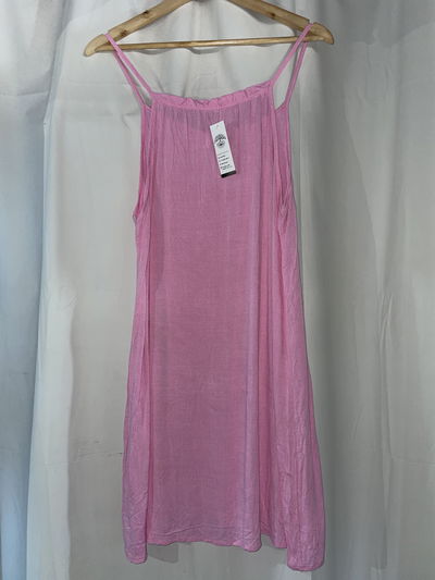Vestido solero de lino rosa