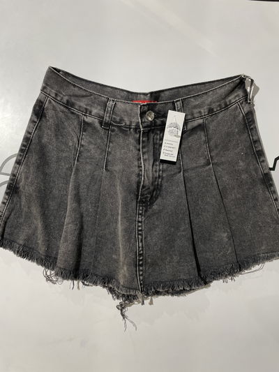 Short pollera tableada de jean