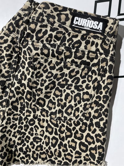 Short de jean animal print