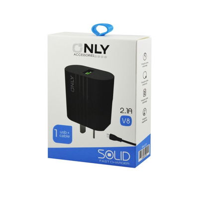 Cargador 220V Only 1 USB + Cable V8 Mod 03 2.1 Amp