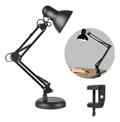 Lampara De Mesa Brazo De Metal Estilo Americana