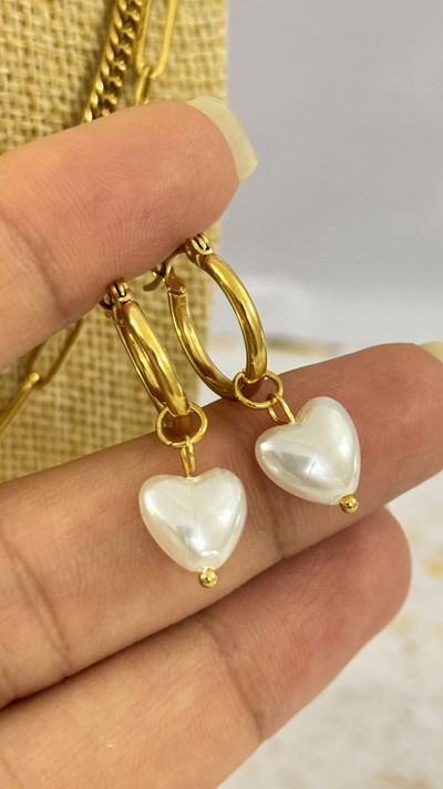 Aros Corazon Perla AD 