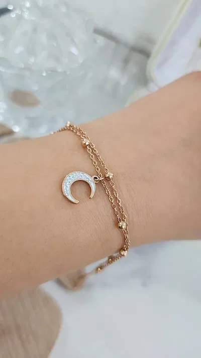 Pulsera Doble Luna Strass AR