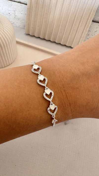 Pulsera Corazones Micropavé 