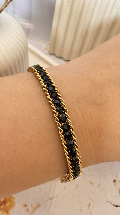 Pulsera Strass Negro AD