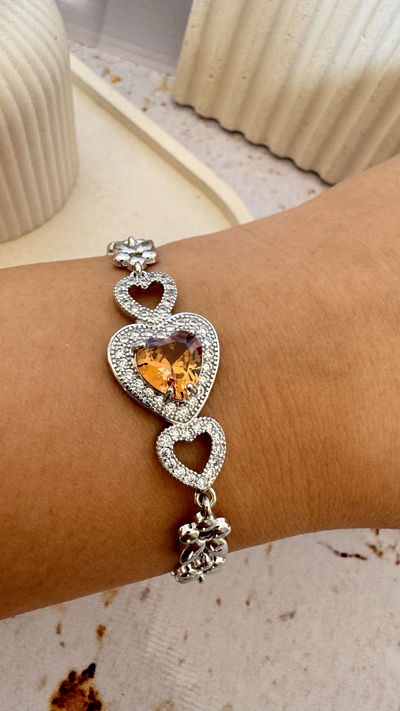 Pulsera Niquel Corazón Champagne