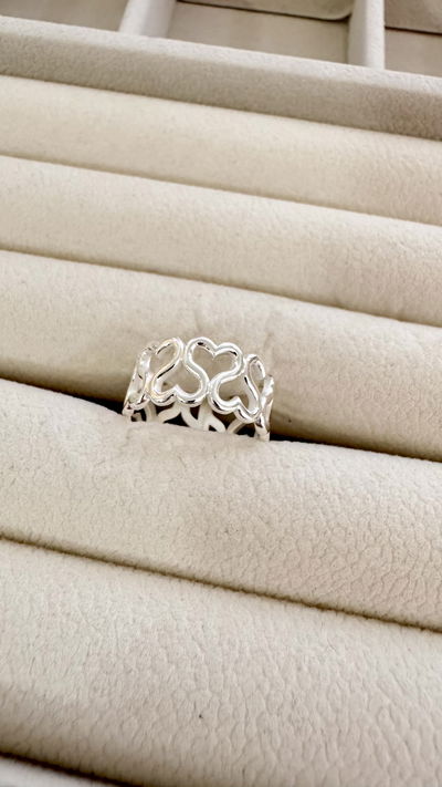 Anillo Corazones Calados AB T.17