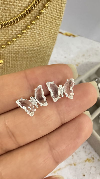 Aros Pasante Mariposa Cristal AB 