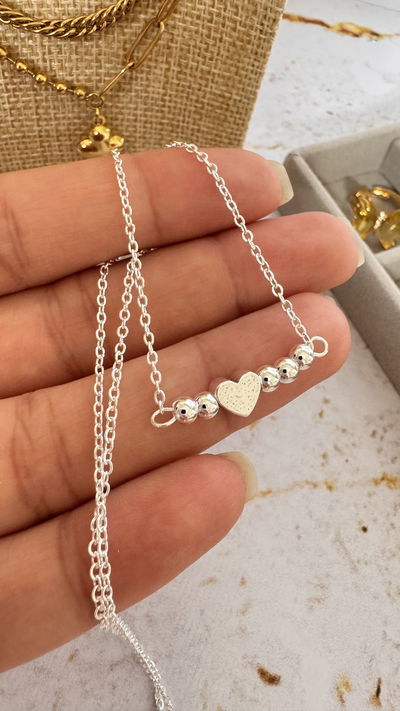 Collar Corazón y Bolitas AB