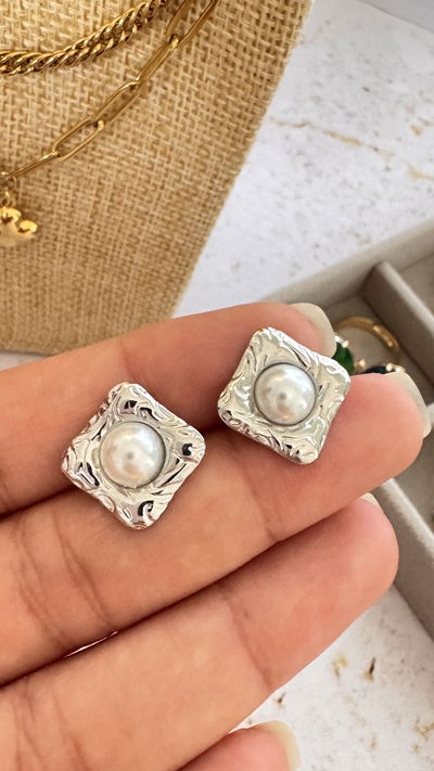 Aros Rombo con Perla AQ 18mm