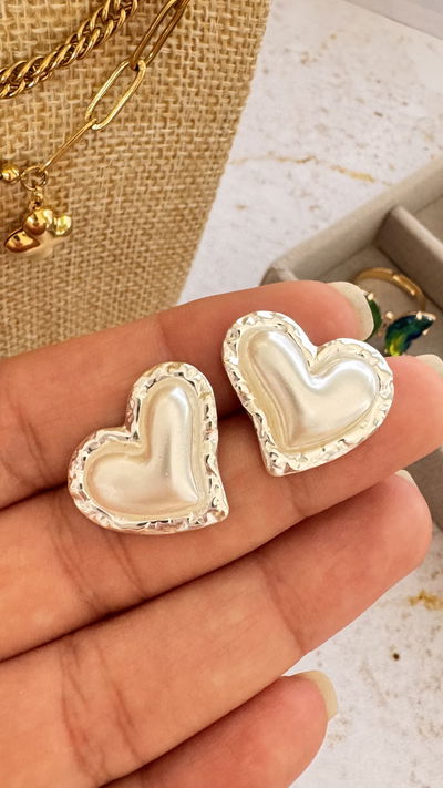 Aros Corazón Perla AB 23mm 
