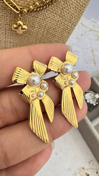 Aros Moños con Perlas AD