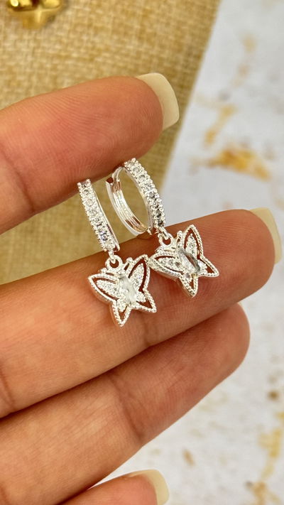 Argollas Micropavé Mariposa Cubic 