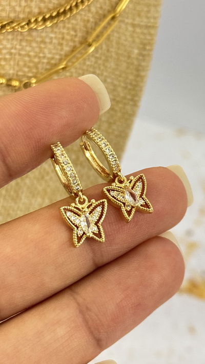 Argollas Micropavé Mariposa Cubic