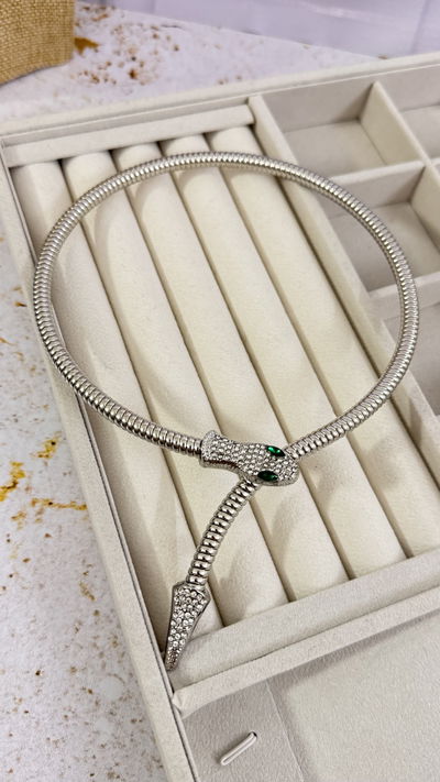 Gargantilla Snake Plateado 